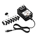 ZOZO 12W Universal AC Adapter Power Supply for Household Electronics LED Strip Toys Speakers Tablets Router USB HUB Keyboard IP Webcams DC 3V 4.5V 5V 6V 7.5V 9V 12V Multi Volt Output Wall Charger Cord