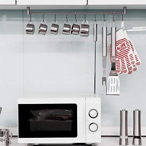 Homfa Kitchen Rail Rack Wall Mounted Utensil Hanging Rack Stainless Steel Hanger Hooks for