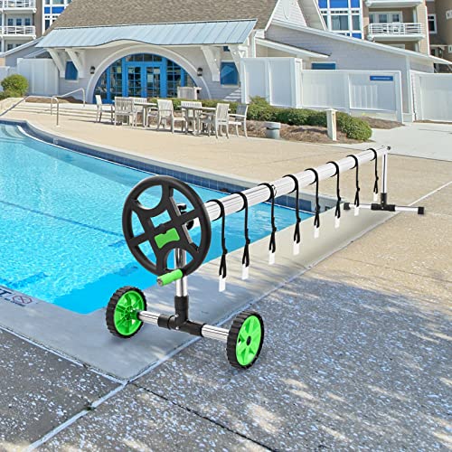 Pool Cover Reel Set 1822 Feet Adjustable Solar Cover Reel for Inground