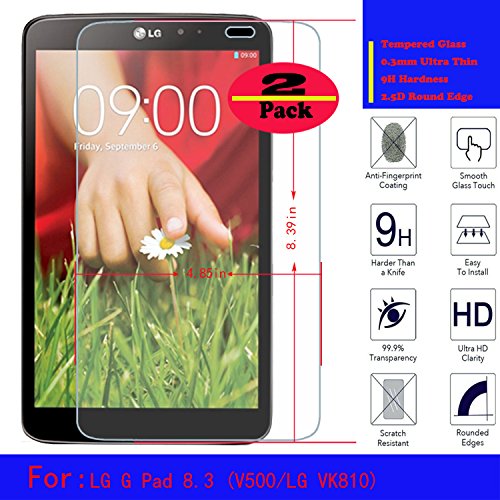 Lg g pad 8.3 glass screen protector,ymhxcy [2-pack][tem…