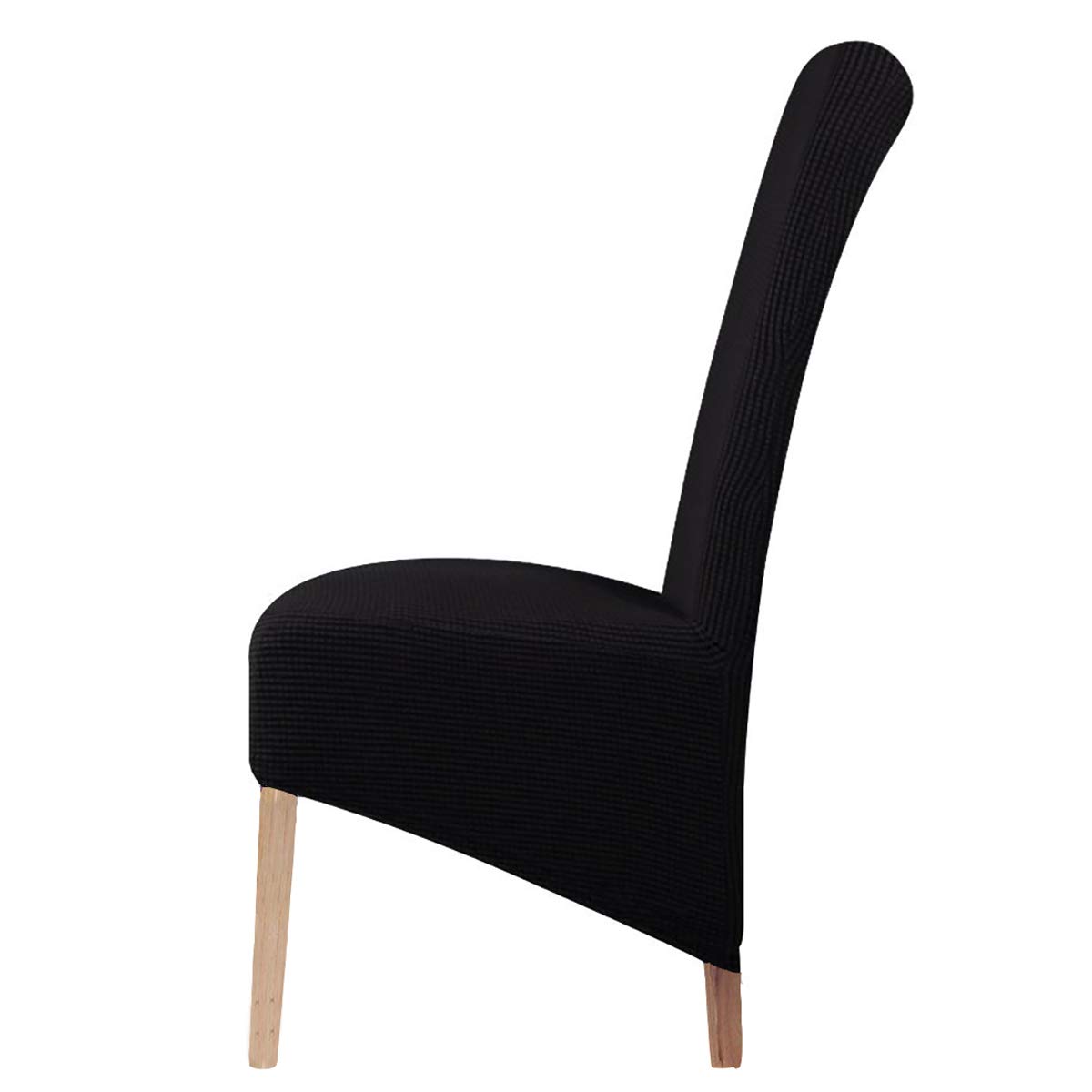 LANSHENG Stretch XL Chair Covers for Dining Chairs 2/4/6 Pcs Chair Protective Slipcover,Elastic Chair Protector Seat Covers for Dining Room Wedding Banquet Party Decoration (Black1, 2 pcs)