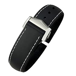 GC GUAN CHAO Curved End Rubber Watchband Fit for