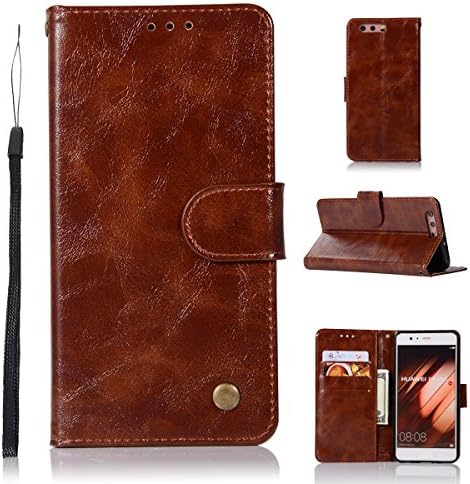 TOTOOSE Huawei P10 Plus Wallet case Huawei P10 Plus case,Premium Design PU Leather & Soft TPU Built-in Card/Cash Slots,Wallet Case (Brown)