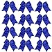 8 Inch Cheerleader Bows Ponytail Holder Solid Color Cheerleading Bows Hair Tie (Royal Blue)