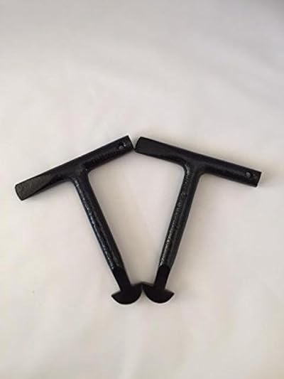 Todays Tools 125mm Heavy Duty Manhole Key T Handle Cast Iron Powder Coated Set 2