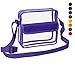 Clear Crossbody Messenger Shoulder Bag with Adjustable Strap Stadium Approved Transparent Purse Purple