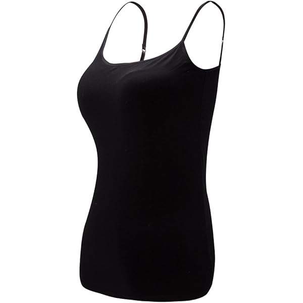 KIWI RATA Women's Cami with Built-in Bra Adjustable Strap