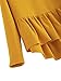 SheIn Women's Loose Round Neck Raglan Long Sleeve Ruffle High Low Hem Smock Top Yellow Medium