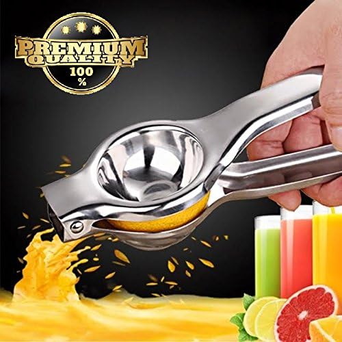 Premium Manual 304 Stainless Steel Orange Lime &amp; Lemon Squeezer | Handheld Press Citrus Juicer | Anti-Corrosive Professional Reamer for Fresh Maximal Juice Extraction | Lemon Squeezer Stainless Steel