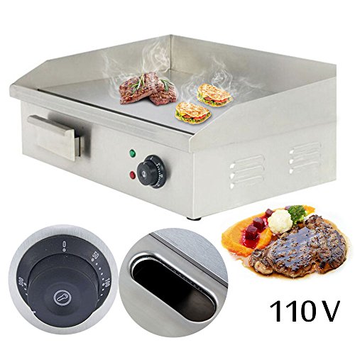 20'' Commercial Countertop Griddle - PROMOTOR Electric Griddle Tools Stainless Steel Electric Thermomate Grill BBQ Plate - Thumbnail 7