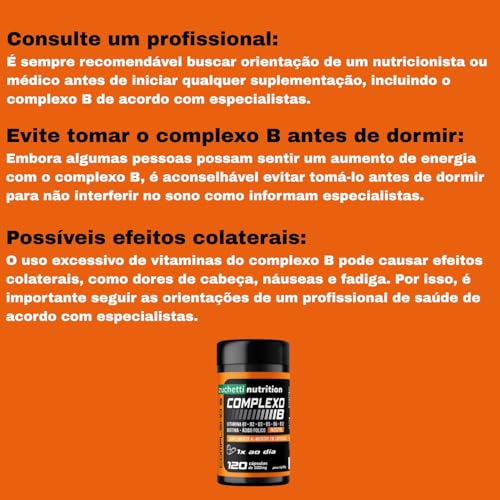Complexo B com 120 Cápsulas Vitaminas B1 B2 B3 B5 B6 B12 Biotina Ácido Fólico Inositol