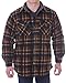 Woodland Supply Co. Mens' Thermal Lined Plaid Outerwear Shirt Jacket,Large,Dark Brown/Blue