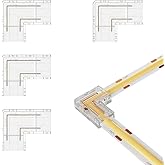 BTF-LIGHTING FCOB COB 8mm Transparent Gapless L-Shaped Connector kit 4pc L-Shaped 2pin 8mm Clear Connector Suitable for FCOB 