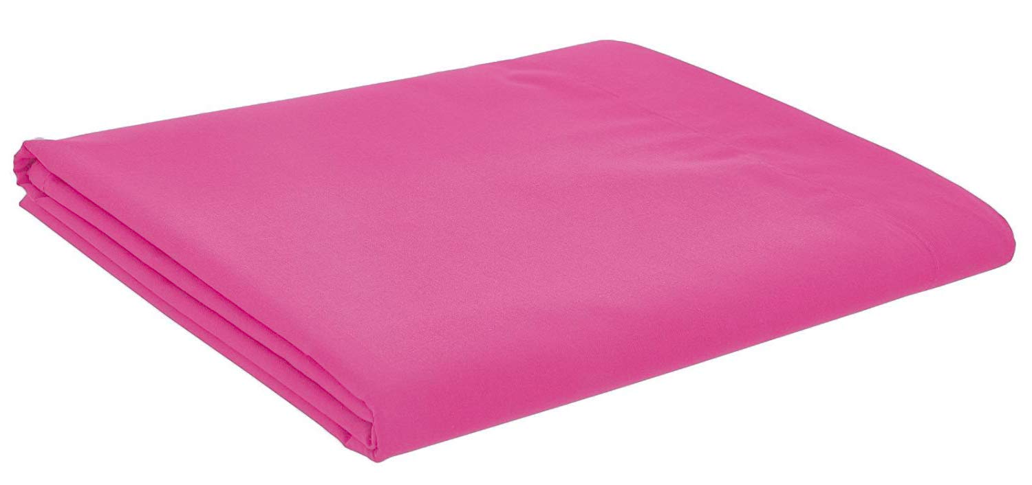 AmigoZone Easycare Pollycotton Percal Flat Sheet, King - Fuscia