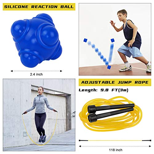 ZNCMRR Agility Ladder Speed Training Equipment Set, 20Ft Adjustable 12 Rung Workout Ladder