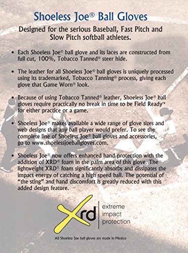 Shoeless Joe Leather Baseball Glove, Youth 8U, I Pattern Web, 10 Inch - Thumbnail 3