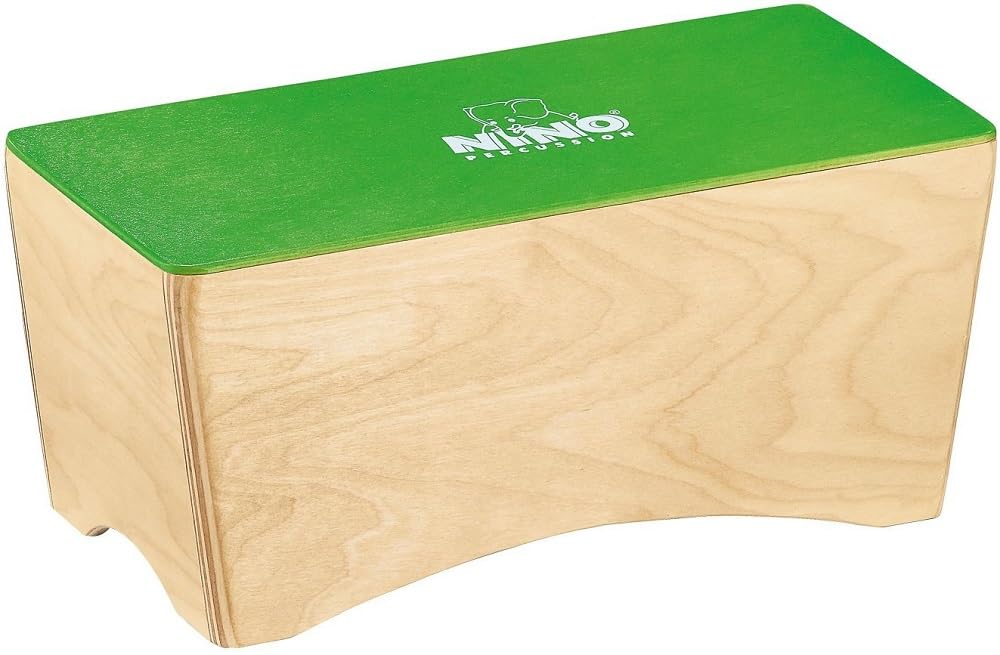 Nino Percussion Bongo Cajon Instrument - Drum Box for Children from 3 Years - Musical Instrument - Playing Surface Baltic Birch, Green (NINO931GR)