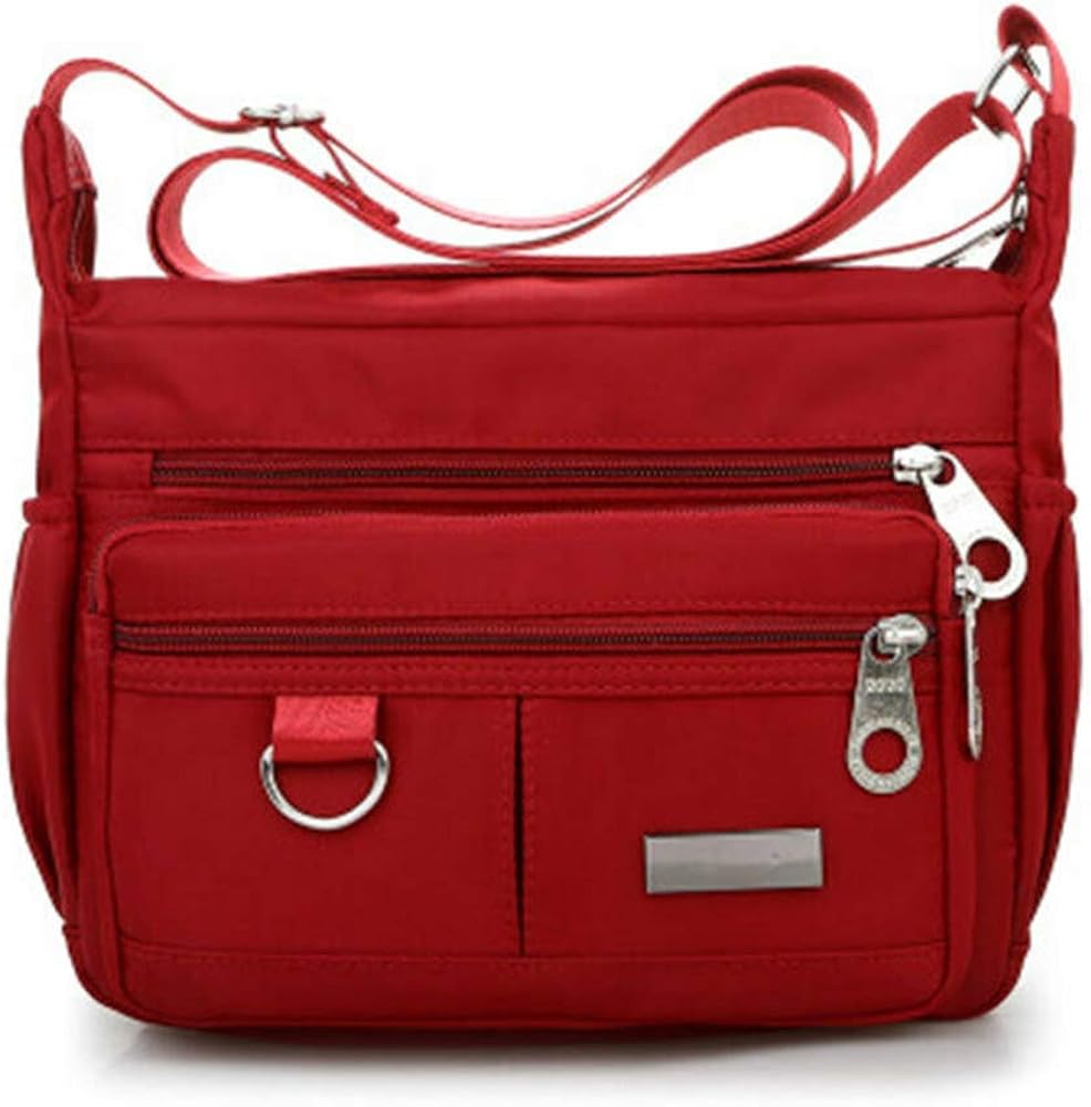AXspeed Damen Mädchen Multi Pocket Handtasche Casual Messenger Bag