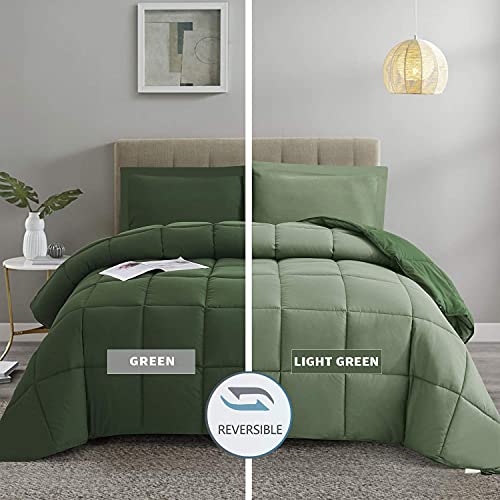 HIG 3pc Green Down Alternative Comforter Set Queen