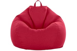 CHENLEE Stuffed Animal Storage Bean Bag Cover (No Filler) Extra Soft Beanbag Seat Chair Covers-Cotton Linen Memory Foam Beanbag Replacement Cover for Adults Children Without Filling