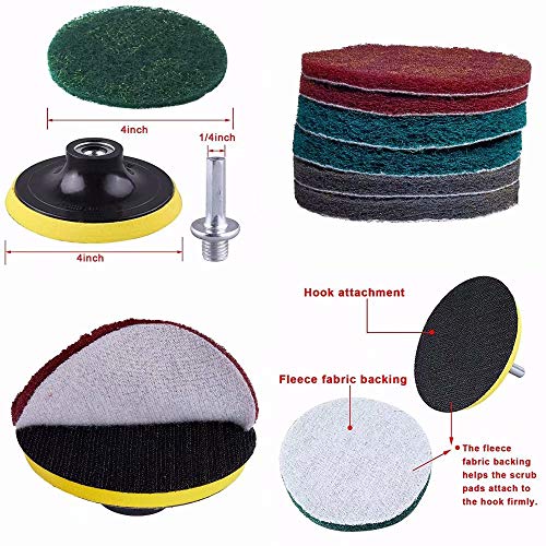 Jpettie Scrub Pads Drill Brush Cleaning Scrub Sponge Scouring Pad for Tile Bathroom Bathtub Floor Kitchen Scrub Brush Cleaning Kits 6 Pack - Thumbnail 2
