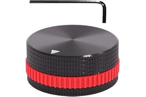 Szliyands 40 x 18mm Aluminum Alloy Potentiometer Control Knob Volume Audio Electric Guitar Bass Screw Type, for 6mm Diameter Shaft (Red)