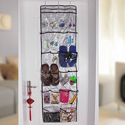 Factory-Direct-Sale-Clear-Vinyl-Over-The-Door-22-Pockets-Shoe-Clothes-Sock-Hanger-Tidy-Organizer-Storage-plast