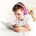 Wireless Bluetooth Headphones for Kids Boys Girls Over Ear,Built-in Mic,Stereo Sound ,3.5mm Audio Jack Cable for Pc Tablet Cellphone(Pink)