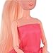 FairyStar Rose Red Handmade Doll Dresses Embroidered with Sequins and Black Gauze Shawl For Barbie Doll