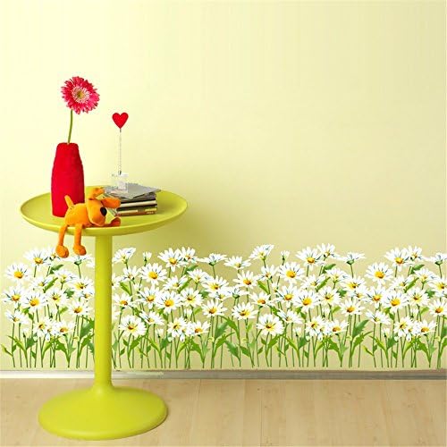 Ghaif The small white daisies Corridor through the road skirting-hyun off waist line-cabinet glass sliding door bedroom bedside wall sticker 5070CM