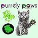 Purrdy Paws Soft Nail Caps for Cat Claws Green Glow in The Dark Medium