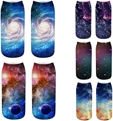ERJO Women's Cotton Ankle Socks 3D Unicorn Flamingo Printed Halloween Low Cut No Show Socks Pack Set SC11B