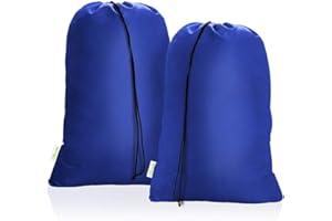 OTRAKI Extra Large Laundry Bag 2 Pack XL Drawstring Laundry Bag 28 x 45 inch Heavy Duty Laundry Bag Blue Clothes Organizer Washable Storage Hamper for Camp Home Dorm Hotel Laundromat Basket