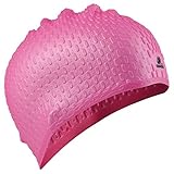OMID Swim Cap for Long Hair - Premium Silicone Swimming Caps for Women - Bubble Crepe to Reduce Warer Drag