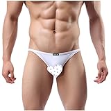 Sunward Men Ultra-Thin Breathable Briefs Sexy Underwear (XXL, White)