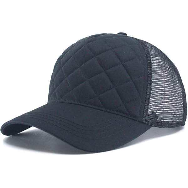 TOP HEADWEAR Fashion Quilted Trucker Cap - Black at Amazon Men's