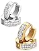 Jstyle Stainless Steel Womens Mens Hoop Earrings Huggie Earrings CZ Piercings 2 Pairs 18G