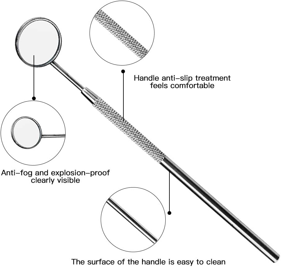 6 Pcs Dental Probe Dentist Teeth Pick Probe Mirror Tool Set Oral