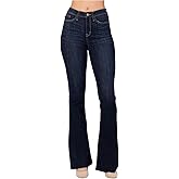 Judy Blue High Rise Raw Hem Flare Jeans (US, Numeric, 1, Regular, Regular, Blue)