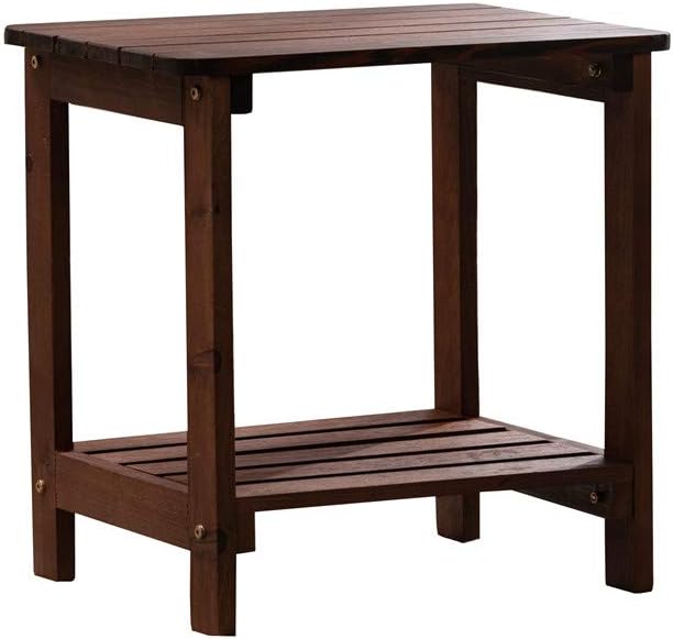 B&Z KD-50T Outdoor Porch Wooden Side Table Rectangular Rustic W/Storage Turquoise : Garden & Outdoor