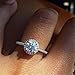 Tripmark Exquisite Ring 925 Sterling Silver Round White Sapphire Accross Diamond Jewelry Anniversary Proposal Gift Party Bridal Engagement Wedding Band Rings for Bride Women (7)