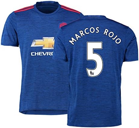 FC Football Jersey Mens Manchester United Soccer Jersey #5 Marcos Rojo Blue S