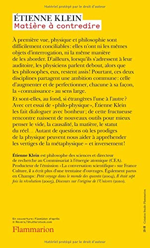 Matiere A Contredire Essai De Philo Physique Amazon Fr Klein Etienne Livres
