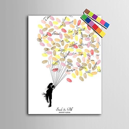 Personalized Wedding Guestbook Alternative Loved Couple Fingerprint Signature Guest Book for Wedding Favors Party Decorations-80x120cm