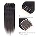 Ossilee Straight Hair Bundles with Closure Brazilian Virgin Hair Three Part Lace Closure with Bundles 8a Straight Hair with Closure (16 18 20+14 Three Part Closure, Natural Color)