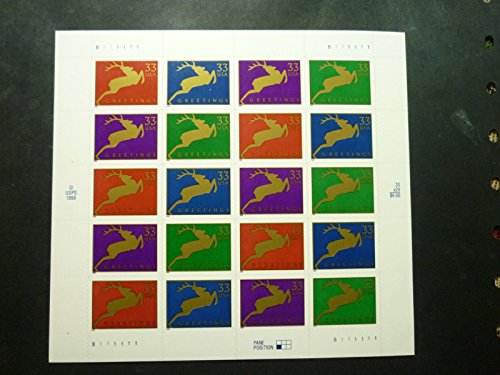 Deer #3363a unfolded convertible pane of 20