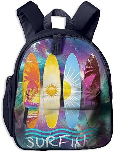 Casual Lightweight Canvas Backpacks Sunny Colorful Summer Surfing Surf Boards Bookbag Shoulder Bag School Backpack For Kids