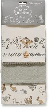 Cooksmart Country Animals Set 3 Tea Towels Absorbent Cotton Kitchen Dish Cloths view 1