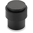 Sumnacon Cylindrical Floor Door Stopper - Solid Stainless Steel Door Stop with Rubber Bumper-Safety Floor Mount Doorstop with Screws, Heavy Duty Commercial Industrial Floor Door Stopper, Black