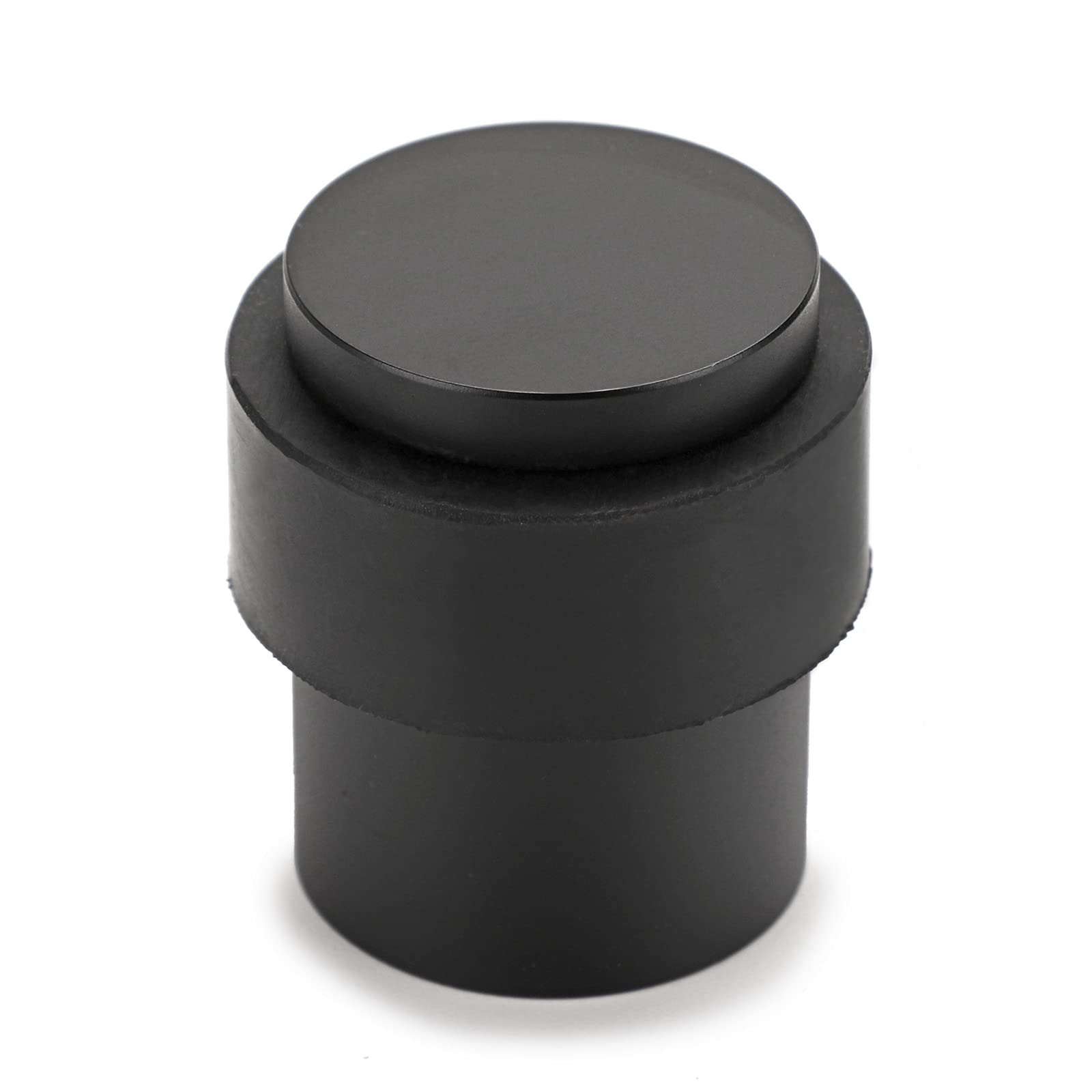 IGNPION 1pc Stainless Steel Door Stoppers Floor Mount Door Holder Stop Heavy Duty Door Stop with Sound Dampening Bumper, Black